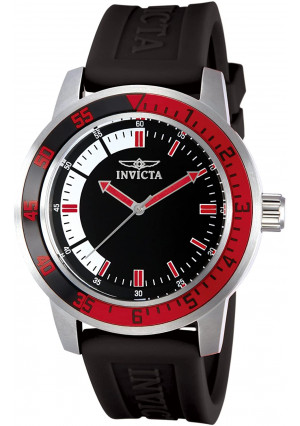 Invicta Men's 12845 Specialty Black Dial Watch with Red/Black Bezel