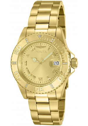 Invicta Women's 12820 Pro Diver Diamond-Accented Gold-Tone Watch