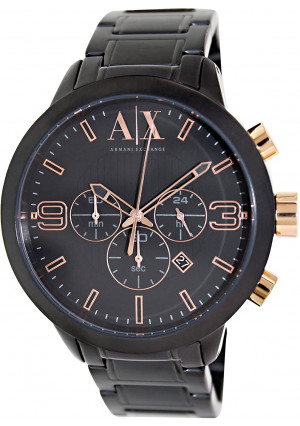 A|X Armani Exchange Atlc Chronograph Black Dial Black Ion-plated Mens Watch AX1350