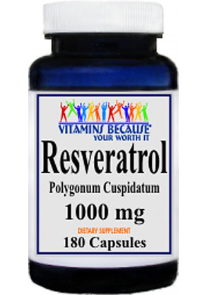 Resveratrol 1000mg, 180 Capsules - Heart/Cholesterol/Blood