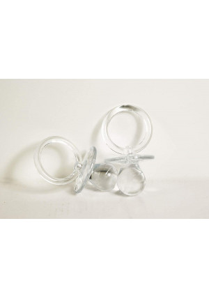 2.5" Acrylic Clear Baby Pacifier Baby Shower Favors - 48 Pieces