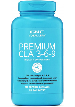 GNC Total Lean Premium CLA 3-6-9, 120 Softgels, Supports Exercise and Muscle Recovery