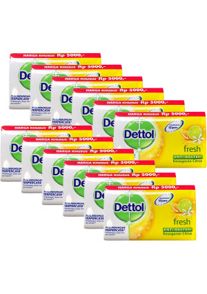 Dettol Anti-Bacterial Bar Soap, Re-Energize Fresh, 110 Gr / 3.88 Oz (Pack of 12)