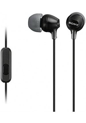 Sony MDREX15AP In-Ear Earbud Headphones with Mic, Black