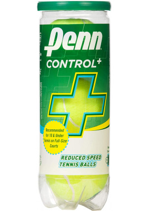 Penn Control Plus Tennis Balls - Youth Felt Green Dot Tennis Balls for Beginners