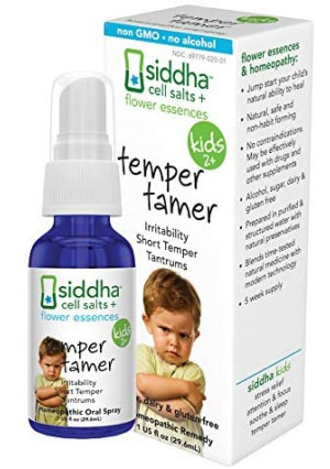 Siddha Remedies Temper Tamer Spray for Children | 100% Natural Homeopathic Remedy with Traditional Homeopathic Ingredients, Cell Salts and Flower Essences| No Alcohol | No Sugar
