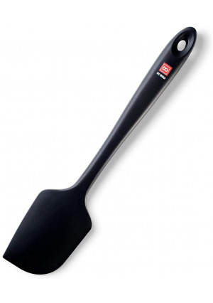 Di Oro Seamless Series Pro-Grade  Large Silicone Spatula - 600F Heat-Resistant Seamless Rubber Spatula - Perfect for Baking, Cooking, Scraping - Premium Stainless-Steel Core Technology (Black)