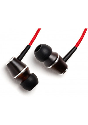 Symphonized XTC Premium Genuine Wood in-Ear Noise-isolating Headphones with Microphone (Red)