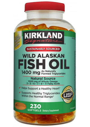 Kirkland Signature Wild Alaskan Fish Oil 1400mg, 230 Count