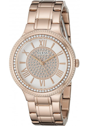 GUESS Women's Satinless Steel Crystal Accented Watch