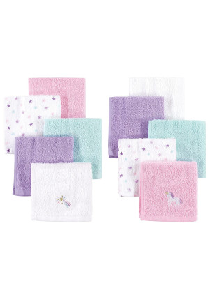 Hudson Baby Unisex Baby Super Soft Cotton Washcloths, Unicorn, One Size
