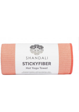 Shandali Hot Yoga Towel - Stickyfiber Yoga Towel - Mat-Sized, Microfiber, Super Absorbent, Anti-Slip, Injury Free, 24" x 72" - Bikram Yoga Towel - Exercise, Fitness, Pilates, and Yoga Gear