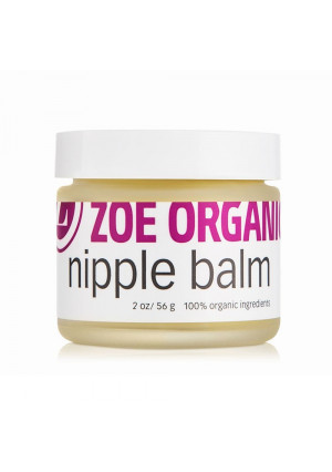 Zoe Organics - Organic Nipple Balm, For Breastfeeding, Maternity and Pregnancy, Helps Make Breastfeeding More Comfortable, Safe and Non-Irritating for Mom and Baby (2 Ounces)