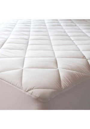 Abstract Quilted Mattress Pad White Fitted Waterproof Cotton Protector Cover 28 x 52 (Standard Crib)