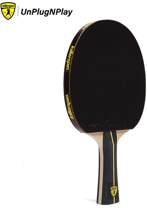 Killerspin Jet Black Combo Table Tennis Paddle with Sleeve, Competitive Ping Pong Paddle with Carrying Case, Table Tennis Racket with Wood Blade, Nitrx Rubber Grips Ping Pong Balls - Black