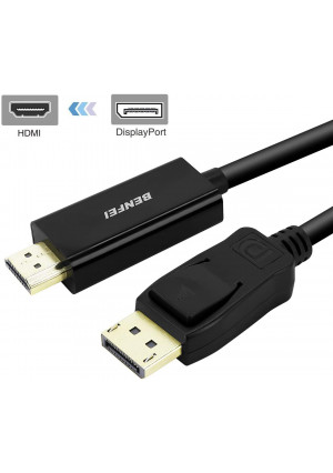 DisplayPort to HDMI 6 Feet Cable, Benfei DisplayPort to HDMI Male to Male Adapter Gold-Plated Cord for Lenovo, HP, ASUS, Dell and Other Brand
