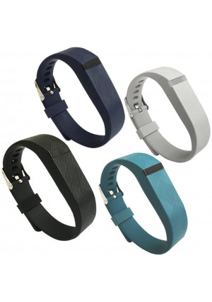 4PCS Fitbit Flex Band,Silicone Replacement Wristband for Fitbit Flex Bracelet Sport Bands with Metal Watch Band Buckle Large/Small