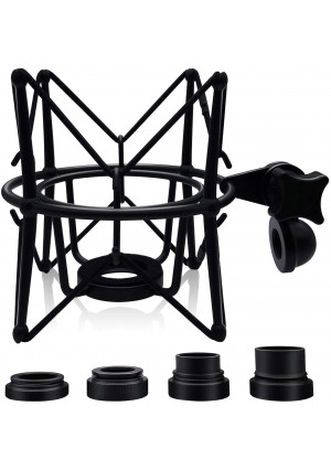 Microphone Shock Mount Mic Holder - Anti Vibration Spider Shockmount Compatible with Many Recording Condenser Microphones Like AT2020 AT2020 USB+ Samson G Track Pro Rode NT1-A Neumann U87 etc.
