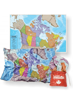 Waypoint Geographic Canada Scrunch Map - Easy to Store Map with Storage Bag (24" H x 36" W)