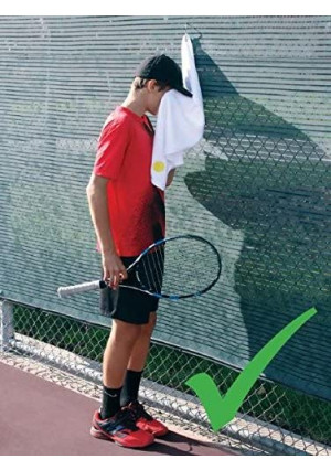 QBE$T Tennis Towel with Hook, Stays Clean, Cotton, Super Absorbent, can be Hung, with Clip, White