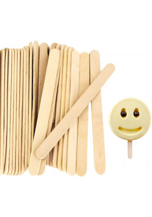 Acerich 200 Pcs Craft Sticks Popsicle Sticks Ice Cream Sticks 4-1/2" Length Treat Sticks