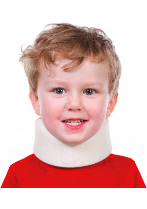 BraceAbility Pediatric Cervical Collar - Toddlers Neck Brace, Small Kids Soft Foam Youth Support Cuff, Childrens Whiplash and Childs Torticollis Head Stabilizer (XS)