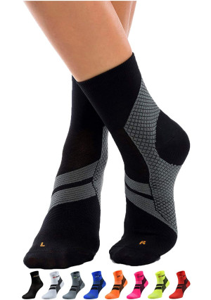ZaTech Plantar Fasciitis Sock, Ankle Compression Socks with Arch Support