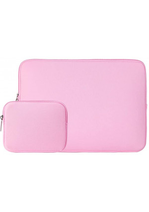 RAINYEAR 11-11.6 Inch Laptop Sleeve Protective Case Soft Carrying Computer Bag Cover with Accessories Pouch,Compatible with 11.6" MacBook Air for 11" Notebook Tablet Ultrabook Chromebook(Pink)