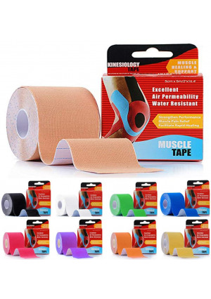 Kinesiology Tape Strapping Taping Athletic Sports Tape for Men Knee Shoulder Elbow Ankle Neck Muscle Superior Waterproof Adhesion Non Latex Safe for Kids Pregnant Women