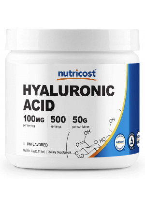 Nutricost Hyaluronic Acid Powder 50 Grams, High Quality, Non-GMO and Gluten Free