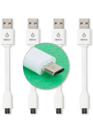 CableLinx Value Pack of (4) Micro to USB Charge Cables for ChargeHub - Compatible with Android, Samsung Galaxy S7, Google Pixel, LG, Nexus, HTC, Windows, MP3, Camera and More - (White)