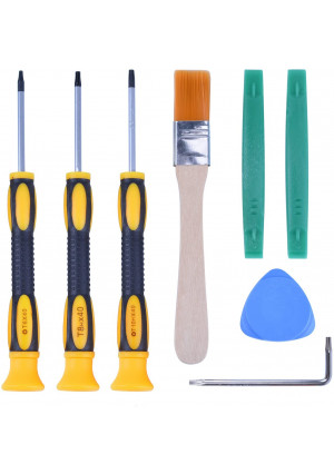 T6 T8H T9H T10H Screwdriver Tool Kit with Prying Tool and Cleaning Brush Repair for Microsoft Xbox One/Xbox 360 and Sony PlayStation PS3 PS4 Controller