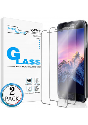 KATIN Galaxy S6 Screen Protector - [2-Pack] for Samsung Galaxy S6 Tempered Glass No-Bubble, 9H Hardness, Easy to Install