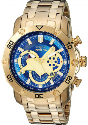 Invicta Men's Pro Diver Quartz Watch with Stainless-Steel Strap, Gold, 26 (Model: 22765)
