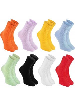 8 pairs of DIABETIC Non-Elastic Cotton Socks for SWOLLEN FEET for Mens and Womens