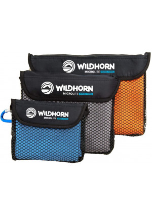 Wildhorn Microlite Travel Towel Set - Microfiber Quick Dry Towel Bundle for Camping, Hiking and Backpacking