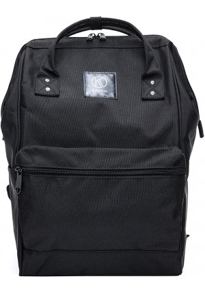 KahandKee Polyester Travel Backpack Functional Anti-theft School Laptop for Women Men (Black, Large)