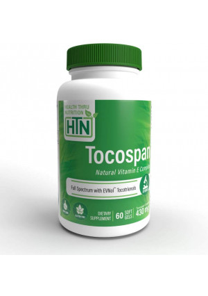Tocospan Vitamin-E (feat. EVNOL Tocotrienols) 400 IU Full Spectrum Tocotrienols and Tocopherols Complex (8 Natural Forms of Vitamin E) 60 softgels