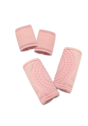 Travel Bug Baby 2 Piece Car Seat Strap Cover Teether Set (Pink)