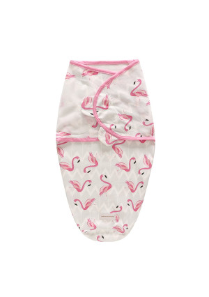 Miracle Baby Newborn Swaddle Blanket Adjustable Wrap Receiving Blanket Baby 100% Cotton Sleep Bag 0-3 Months 3-6 Months(3-6 Month,New Flamingo)