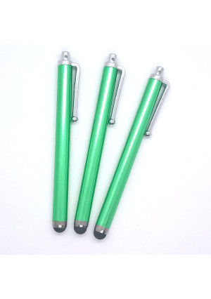 HS 3pack Universal Screen Metal Touch Stylus Pen for Android Device Mobile Phone Cell Smart Phone Tablet iPad iPhone (Green)