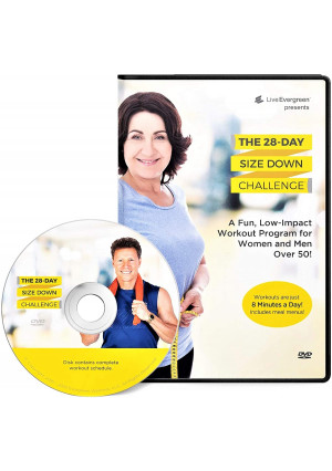 The 28 Day Size Down Challenge Workout DVD for Beginners and Seniors - Full Body, Low Impact Exercise and Fitness Program