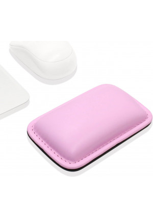 ProElife Cute Mouse Wrist Rest Waterproof PU Leather Wrist Support Pad Cushion for Home Office Gaming, Wrist Pain Relief, Anti-Skid Base, Easy to Clean, 5.1x3.3 Inches (Pink)