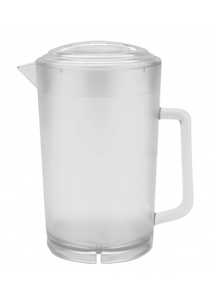 GET P-3064-1-CL-EC BPA-Free Textured Scratch-Resistant Plastic Pitcher with Lid, 64 Ounce, Clear