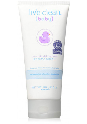 Live Clean, Eczema Cream Colloidal Oatmeal, 6 Ounce