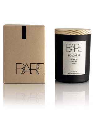 BARE KOLLECTIONS Boldness Tobacco Vanilla, 11 oz. - All-Natural Coconut Soy Jar Candle - Long Lasting, Long Burn Time, Made in The USA