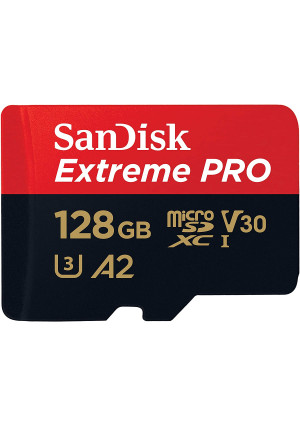 SanDisk Extreme Pro SDXC UHS-I U3 A2 V30 128GB + Adapter, SDSQXCY-128G-GN6MA