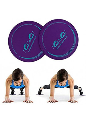 iQinQi Exercise Sliders, Dual Sided Core Sliders, Gliders Exercise Discs Use on Hardwood Floors, Workout Sliders Fitness Discs Abdominal and Total Body Gym Exercise Equipment for Home, Travel