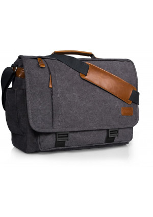 Estarer 15.6inch Computer Messenger bag Water-resistance Canvas Laptop Shoulder Bag New Version