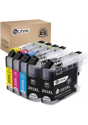 Sotek Compatible Ink Cartridge Replacement for LC203XL LC203 LC201, Use with MFC J480DW J680DW J880DW J460DW J485DW J885DW J5520DW J4320DW J4420DW J4620DW J5620 J5720DW (1 Set+ 1 BK)